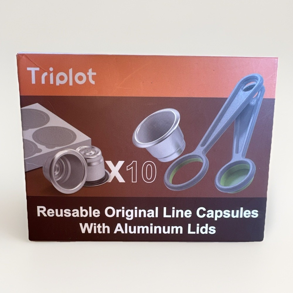 Triplot Reusable Capsules for Nespresso Original Line 10 Capsule 300 Lids NEW